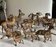 11 Antique Vintage Germany Lead 1920's 1930's Christmas Reindeer Putz Metal