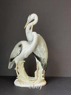 13 Karl Ens Volkstedt Porcelain German 2 Herons Figurine Missing Leg Crane VTG