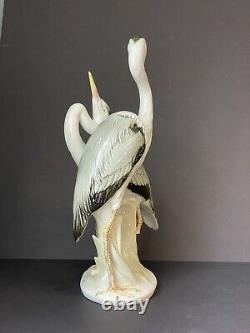 13 Karl Ens Volkstedt Porcelain German 2 Herons Figurine Missing Leg Crane VTG