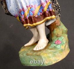 1800's Antique GERMAN Porcelain Bisque VOLKSTEDT DRESDEN Religious Figurine