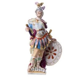 1850-1880 Roman Warrior Fighter Vintage Figurine Porcelain By Meissen Germany