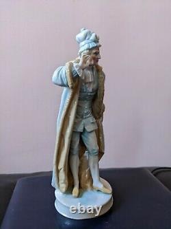 1854-1900 Antique Germany Porcelain Figurine Man Ernst Bohne & Söhne Blue Anchor