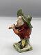 1854s Antique German Volkstedt Dwarf Musician With Flute Porcelain Figurine 9 Cm