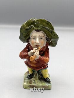 1854s Antique German Volkstedt Dwarf Musician With Flute Porcelain Figurine 9 cm