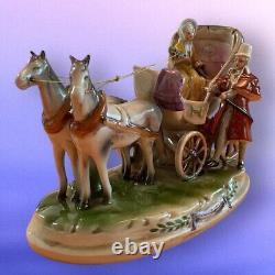 1859 German Thuringia Grafenthal Hand Painted Porcelain Carriage Figurine