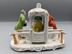 1871s Antique German Goebel The Carriage Porcelain Figurine Marked Very Rare
