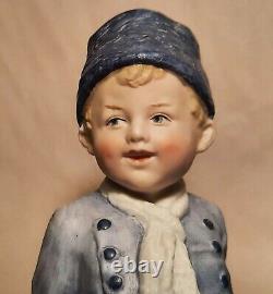 1882 vtg germany dutch boy girl porcelain Gebruder Heubach figurine bisque blue