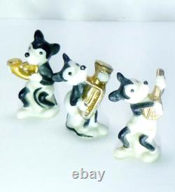 1930's German Mickey Mouse Figurines Porcelain Bisque Band Orchestra Germany