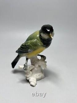 1930s Antique German Karl Ens Porcelain Figurine Blue Tit Bird Figure withLabel