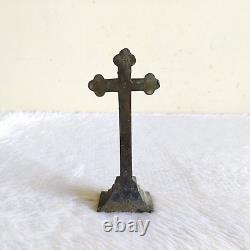1930s Vintage Jesus Christ Metal Cross Statue Figurine Germany Decorative M222