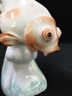 1939 Antique ART DECO Meissen Original Porcelain Figurine'Gold fish