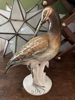 1950 Rare Karl Ens Germany Vintage Porcelain Statue Figurine Snipe Marked 9