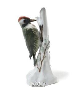 1959 Germany Vintage Porcelain Figurine Woodpecker On a Tree Hand Painted