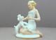 1980 Vintage Gerold Porzellan Bavaria Girl With A Dog Poodle Figurine