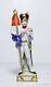 19th C. Antique Porcelain Soldier With Flag Dresden Germany Mark Handarbeit