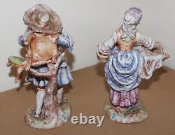 2 Vintage Ernst Bohne & Sohne Porcelain Figurines Furniture Man & Tea Woman 8.1