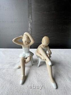 2 Vintage Wallendorf ballerina figurines, German porcelain, marked 1764