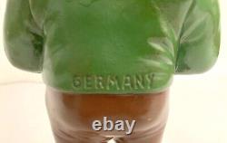3 Antique Pottery German Figurines GNOMES1930's Original Paint