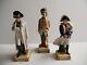 3 Vintage Fine Porcelain Millitary Figurines By Scheibe Of Germany Napoleon