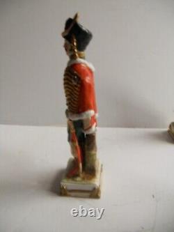 3 Vintage Fine Porcelain Millitary Figurines by Scheibe of Germany Napoleon