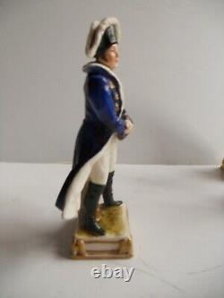 3 Vintage Fine Porcelain Millitary Figurines by Scheibe of Germany Napoleon