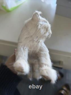 4 Vintage Mohair German Cat White Kitty Figure