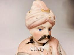 5.5 Antique German Hand Painted Bisque Nodding Head Figurine Circa 1900