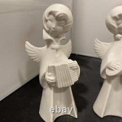 6 Dresden (German)Angel Figurine vtg porcelain sculpture Christmas Carol Set