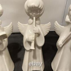 6 Dresden (German)Angel Figurine vtg porcelain sculpture Christmas Carol Set