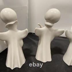 6 Dresden (German)Angel Figurine vtg porcelain sculpture Christmas Carol Set