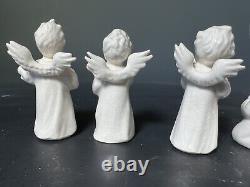 7 Vintage Goebel Hummel White Nativity Figurines Angel Band Crèche W Germany