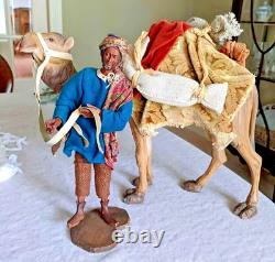 ANRI like OBERAMMERGAU Vintage German Hand Carved Nativity Camel with Driver RARE