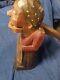 Antique Lady With Kerchief Cap Standing Wooden Nutcracker Hand Carved