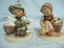 Adorable Vintage Hummel Goebel Bunny Boy & Chick Girl, West Germany