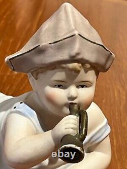Antique 1800's Bisque Piano Baby Figurine Statue from Germany
