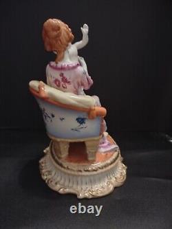 Antique 1888-1916 Statue Porcelain Figurine Dresden Germany Hand Painted
