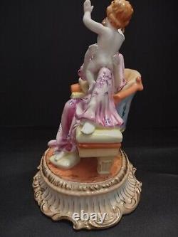 Antique 1888-1916 Statue Porcelain Figurine Dresden Germany Hand Painted