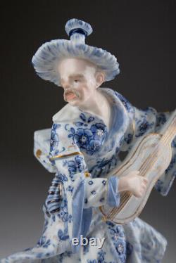 Antique 18th Original pair Porcelain Figurine Meissen Malabar Musicians Marked
