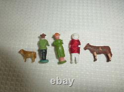 Antique 1900 German Hunchback Santa WithCarrier &Toys 6 1/2
