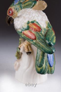Antique 1900s Germany Porcelain Figurine Parrot Nymphenburg Marked 20 cm