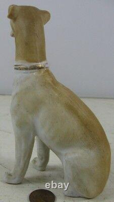 Antique 19th Century 5 1/4 Bisque Whippet Dog Figurine Staffordshire