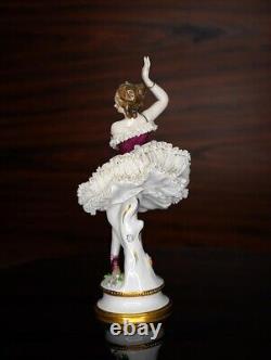 Antique 19th Lacy ballerina Volkstedt German porcelain Figurines Original Marked