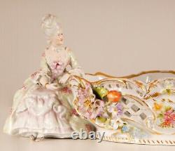 Antique 19th century Saxe porcelain figurine Saxe porcelain couple centerpiece