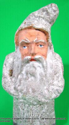 Antique Belsnickle Santa 12.5 White Black Silver Germany