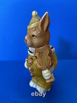 Antique Bisque Bunny Rabbit Clown Doll with VIOLIN German Figurine Halloween Rare