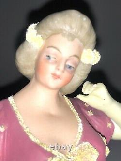 Antique Bisque Edwardian Woman Lady Maiden German Figurine Figure Bathing Beauty