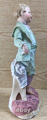 Antique Bisque Figurine Gebr. Heubach, Dancing Boy 1880s