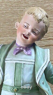 Antique Bisque Figurine Gebr. Heubach, Dancing Boy 1880s