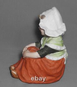 Antique Bisque Porcelain Germany Gebruder Heubach Sitting Dutch Kids Figurines