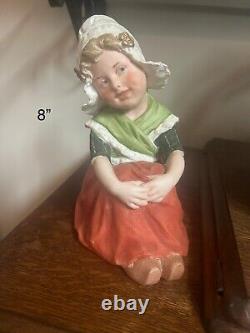 Antique Bisque Porcelain Germany Gebruder Heubach Sitting Dutch Kids Figurines